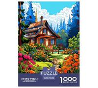 Mountain Village Cottage 1000 Pieces Premium Jigsaw Age 3+ Cool Collage Effect, Home Decoration, Educational, Challenging 70x50cm/1000pcs