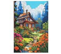 Mountain Village Cottage 1000 Pieces Wooden Jigsaw Puzzle for Adults Puzzles Brain Exercise Challenge High Difficulty Game Gift for Kids Children Jigsaws (78×53cm)