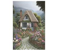 Mountain Village Cottage Adults Wooden Jigsaw Puzzle, for Kids Wooden Puzzles Toys Family Game Play,Brain Training 1000 Piece （78×53cm）