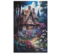 Mountain Village Cottage Adults Wooden Jigsaw Puzzle, for Kids Wooden Puzzles Toys Family Game Play,Brain Training 1000 Piece 78×53cm