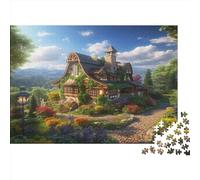Mountain Village Cottage Jigsaw Puzzles for Adults 1000 Piece Jigsaw Puzzles for Adults Kids Learning Educational Toys Family Games Christmas Birthday GiftsPremium & Durable for Stress Relief 1000pcs