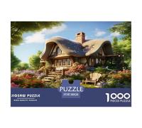 Mountain Village Cottage Jigsaw Puzzles for Adults Gifts 1000 Piece Fun Challenging Home Decors Brainteasing Alpine Chalet Jigsaw Puzzle for Adults And Kids 38x26cm/1000pcs