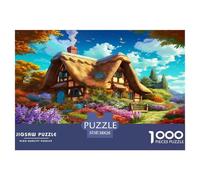 Mountain Village Cottage Jigsaw Puzzles for Adults Gifts 1000 Pieces Challenging Games Home Decors Alpine Chalet Jigsaw Puzzle for Adults And Kids 38x26cm/1000pcs