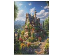 Mountain Village Cottage Jigsaw Puzzles for Kids 1000 Pieces 3d Wooden Puzzle Decompression Game for Adults Women Girl Educational Game Toys 78×53cm