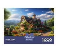Mountain Village Cottage Jigsaw Puzzles Great Gift for Adults 1000 Piece EduCational Games Home DecoRation Alpine Chalet Jigsaw Puzzle for Women Men Adult 70x50cm/1000pcs