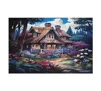 Mountain Village Cottage Jigsaw Wooden Puzzles for Adults 1000 Piece Puzzle Challenging Game Toys Birthday Gift for Adults Kids Boys Girls （75×50cm）