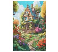 Mountain Village Cottage Wooden Jigsaw Puzzles for Adults 1000 Jigsaw Puzzle, Decompressing Intellectual Educational Toy Good Gift for Adults Kids, Home Decor Jigsaws （78×53cm）
