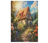 Mountain Village Cottage Wooden Jigsaw Puzzles for Adults 1000 Jigsaw Puzzle, Decompressing Intellectual Educational Toy Good Gift for Adults Kids, Home Decor Jigsaws （78×53cm）