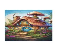Mountain Village Cottage Wooden Jigsaw Puzzles for Adults 1000 Piece Puzzle for Kids & Teens, Fun Educational Games for Family Game Night （75×50cm）