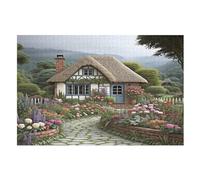 Mountain Village Cottage Wooden Jigsaw Puzzles for Adults 1000 Pieces Jigsaw Puzzle For Kids Age 12 Educational Game Toys (75×50cm)
