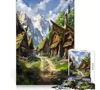 Mountain Village Land 1000 Piece Jigsaw Puzzles for Adults Jigsaw Brain Skill Warm Time Exact Edge (38x52cm)
