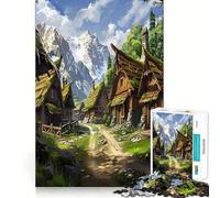 Mountain Village Land 1000 Piece Jigsaw Puzzles for Adults Jigsaw Brain Skill Warm Time Exact Edge (38x52cm)