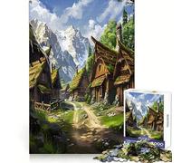 Mountain Village Land 1000 Piece Jigsaw Puzzles for Teenagers Jigsaw Reason Skill Toy Shared Fun Tight Cut Wall Art Decor (50x75cm)