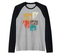 Mountain Vintage Collage Hiker Raglan Baseball Tee