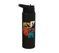 Mountain Vintage Collage Hiker Stainless Steel Insulated Water Bottle