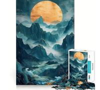 Mountain Vintage Sunset 1000 Piece Jigsaw Puzzles for Adults Memory Gain Peaceful Time Design Assembly Premium Gift (38x26cm)