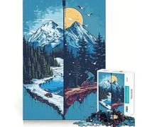 Mountain Vintage Sunset 1000 Piece Jigsaw Puzzles for Adults Memory Gain Peaceful Time Design Assembly Premium Gift (38x52cm)