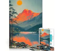 Mountain Vintage Sunset 1000 Piece Jigsaw Puzzles for Adults Teenagers Mind Puzzle Stress Free Art Assembly Thoughtful Gift (38x52cm)