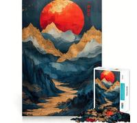 Mountain Vintage Sunset 1000 Pieces Jigsaw Puzzles for Adults Strong Logic Toy Relaxing Fun Clear Edge Memorable Gift (38x52cm)