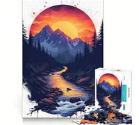 Mountain Vintage Sunset 1000 Pieces Jigsaw Puzzles for Teenagers Intellect Toy Bonding Time Quality Cut Memorable Gift (38x26cm)