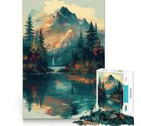 Mountain Vintage Sunset Jigsaw Puzzles for Adults 1000 Pieces Mind Skill Toy Slow Enjoy Design Assembly Lovely Gift (50x75cm)