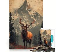 Mountain Vintage Sunset Jigsaw Puzzles for Adults1000 Pieces Focus Brain Toy Relax Time Tight Edge Santa Wish Pick (38x52cm)
