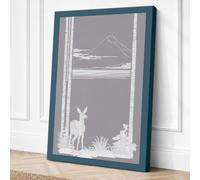 Mountain Vista Through Panes Canvas Wall Art Print 18x12 Inch (46 x 30 cm)