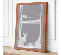 Mountain Vista Through Panes Canvas Wall Art Print 18x12 Inch (46 x 30 cm)