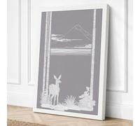 Mountain Vista Through Panes Canvas Wall Art Print 24x16 Inch (61 x 41 cm)