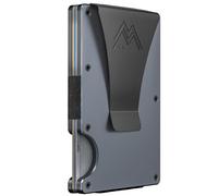 Mountain Voyage Wallet for Women & Men Minimalist with Money Clip/Bill Strap, RFID Blocking Metal Wallet, Anti-Scratch Slim Card Holder for Front Pocket, Gunmetal Titanium, money clip