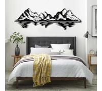 Mountain Wall Art,l Mountain Wall Art,mountains And Lake Wall Decor,mountain Art Wall Decor,large Black Wall Decor,wall Decoions For Living,dining,bedroom Room (48"x6"/2x40 Cm) 41x14/105x35 cm