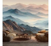 Mountain Wallpaper Mural - Abstract Landscape Wall Paper, Mountain Home Decor, Non-Woven Waterproof Print Wallpapers for Bedroom Living Room, Feature Walls Mural 300x210 cm O144