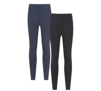Mountain Warehouse 2 Pack Soft Breathable Lightweight Cotton Blend Midweight Leggings In Black Black 10