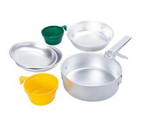Mountain Warehouse 2 Person Cookware Set - Silver/Yellow/Green - One Size