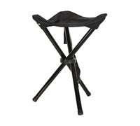 Mountain Warehouse 3-Legged Stool - Lightweight Bar Stool, Foldable Chair - For Spring, Summer, Camping, Garden Black