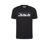 Mountain Warehouse 3 Peaks Mens Tee - Cotton Casual Top, Lightweight, Breathable - for Walking, Outdoors & Daily Use Jet Black (3 Peaks) XS