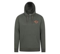 Mountain Warehouse 3 Peaks Mountain Mens Hoodie - Cotton-Polyester Blend Sweathsirt with Drawcord & Kangaroo Pocket - Best for Autumn, Winter, Holiday & Outdoors Dark Green S