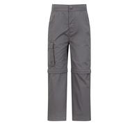 Mountain Warehouse Active Kids Convertible Trousers -Shrink & Fade Resistant, Fast Dry, Zip Off Casual Bottoms, Boys & Girls - Autumn, Camping, Travel Dark Grey Teen Size 13 Years