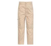 Mountain Warehouse Active Kids Convertible Trousers -Shrink & Fade Resistant, Fast Dry, Zip Off Casual Bottoms, Boys & Girls - Autumn, Camping, Travel Beige Kids Size 5-6 Years