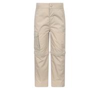 Mountain Warehouse Active Kids Convertible Trousers -Shrink & Fade Resistant, Fast Dry, Zip Off Casual Bottoms, Boys & Girls - Autumn, Camping, Travel Light Beige Kids Size 9-10 Years