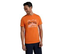 Mountain Warehouse Adventure Begins Cotton Mens T-Shirt - Cotton, Lightweight, Breathable Tee Shirt - for Spring Summer, Outdoors, Camping & Hiking Orange S