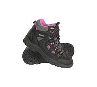 Mountain Warehouse Adventurer Womens Waterproof Boots - Durable Hiking Shoes, Breathable, Synthetic Upper, Mesh Lining, Cushioned Footbed - Ideal for Walking & Trekking, Black, Womens Shoe Size 4 UK
