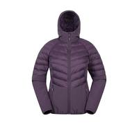 Mountain Warehouse Agile Womens Hybrid Softshell Padded Jacket - Lightweight & Stretchy Fabric, Snug Hood & Zip Pockets - Spring, Camping, Outdoors, Travelling & Hiking Purple Women's Size 8