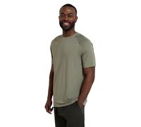 Mountain Warehouse Agra Mens Melange T-Shirt - Lightweight Top, Comfortable, Round Neck Tshirt, Quick Drying & UV Protection Tee - for Spring Summer Travelling Khaki 4XL