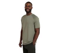 Mountain Warehouse Agra Mens Melange T-Shirt - Lightweight Top, Comfortable, Round Neck Tshirt, Quick Drying & UV Protection Tee - for Spring Summer Travelling Khaki XS