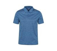 Mountain Warehouse 'Agra' Mens Striped Polo T-Shirt Sun Protection Sweat Wicking Tee Blue Nylon - Size 2XL
