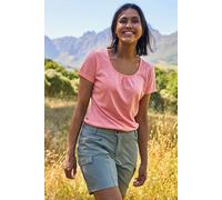 Mountain Warehouse Agra Womens T-Shirt - Lightweight Ladies Shirt, Quick Dry, Breathable Tee, Sweat Wicking Tee Shirt - for Spring Summer & Outdoors Coral Women's Size 18