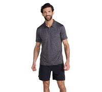Mountain Warehouse Agra Striped Mens Polo Tshirt - UV Protection Tee, Sweat Wicking Top, Lightweight, Casual T-Shirt- for Spring Summer, Walking, Running & Sports Black XXS
