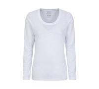 Mountain Warehouse Agra Womens Long-Sleeve Slub Top - White - White - Size: 22