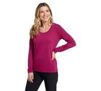 Mountain Warehouse Agra Womens Long-Sleeve Slub Top - Moisture Wicking, Breathable & Quick Drying Lightweight Ladies Tee Shirt - Spring Summer Holiday & Outdoors Berry Women's Size 16